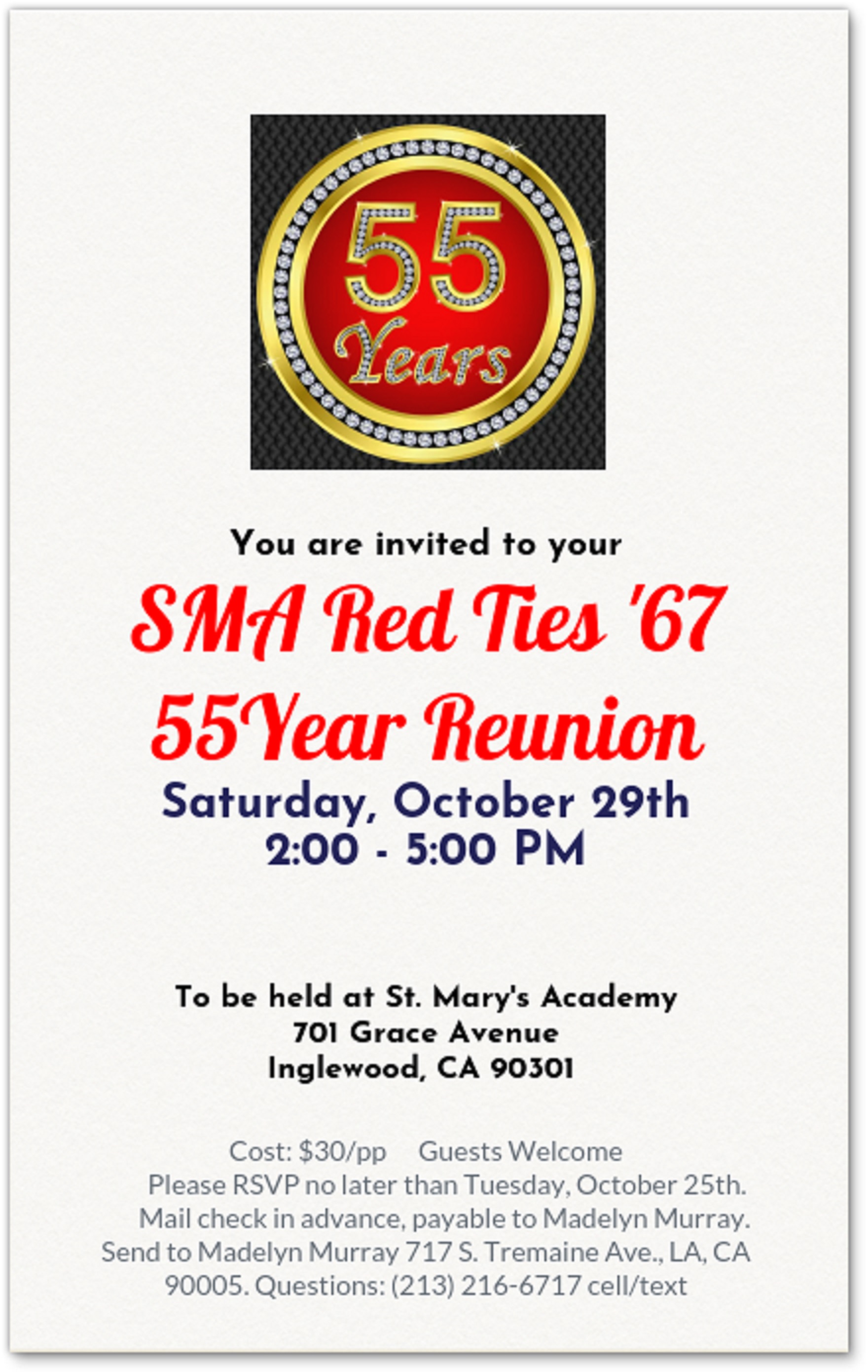 Red Tie 1967 Reunion Flyer