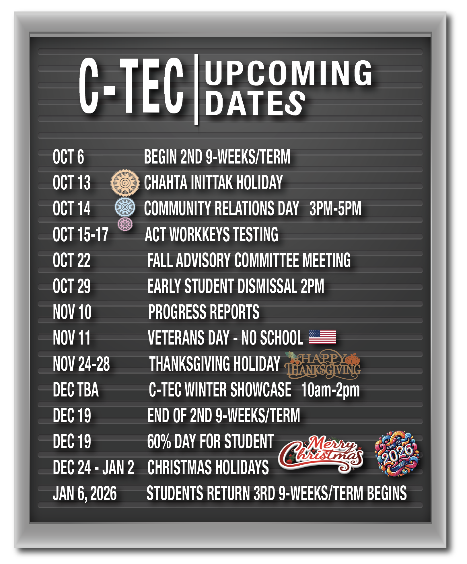 Upcoming Dates to Remember Upcoming Dates to Remember