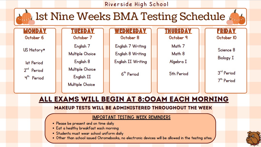 BMA 1 Schedule