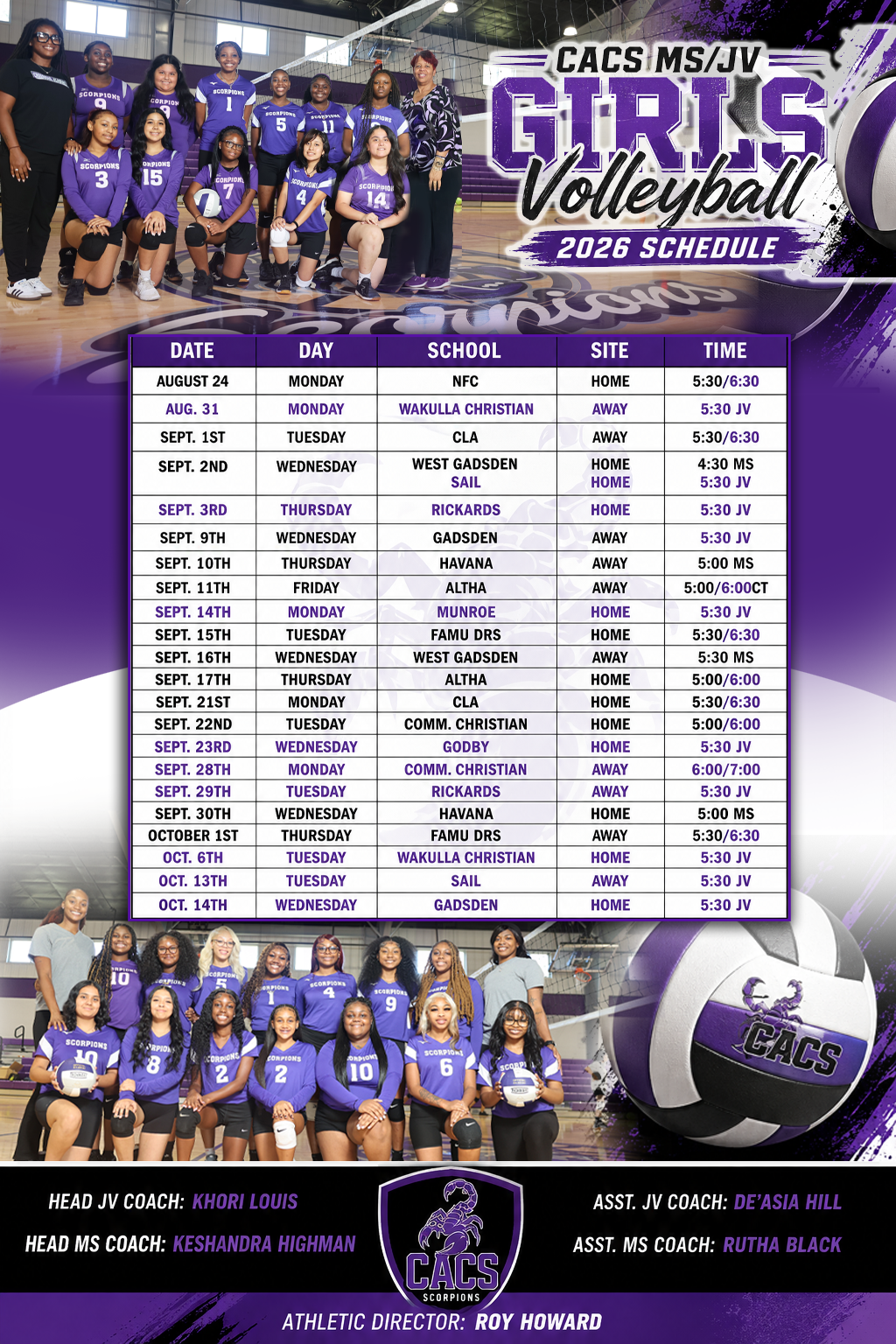 26-27 VB Schedule