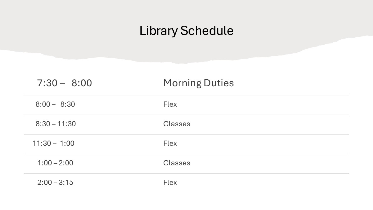 schedule schedule