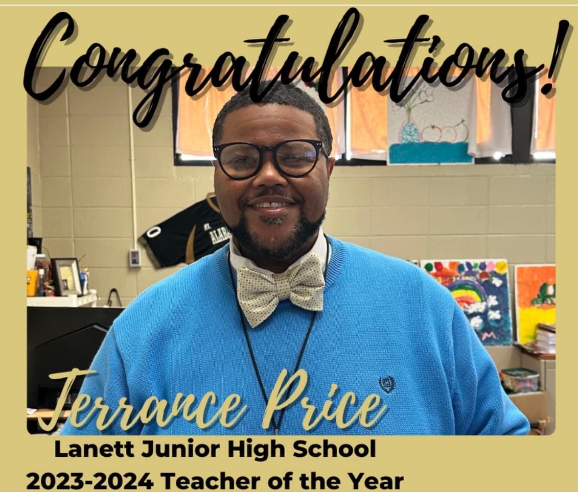 Congratulations to the 2023-2024 LJHS Teacher of the Year, Coach Price!