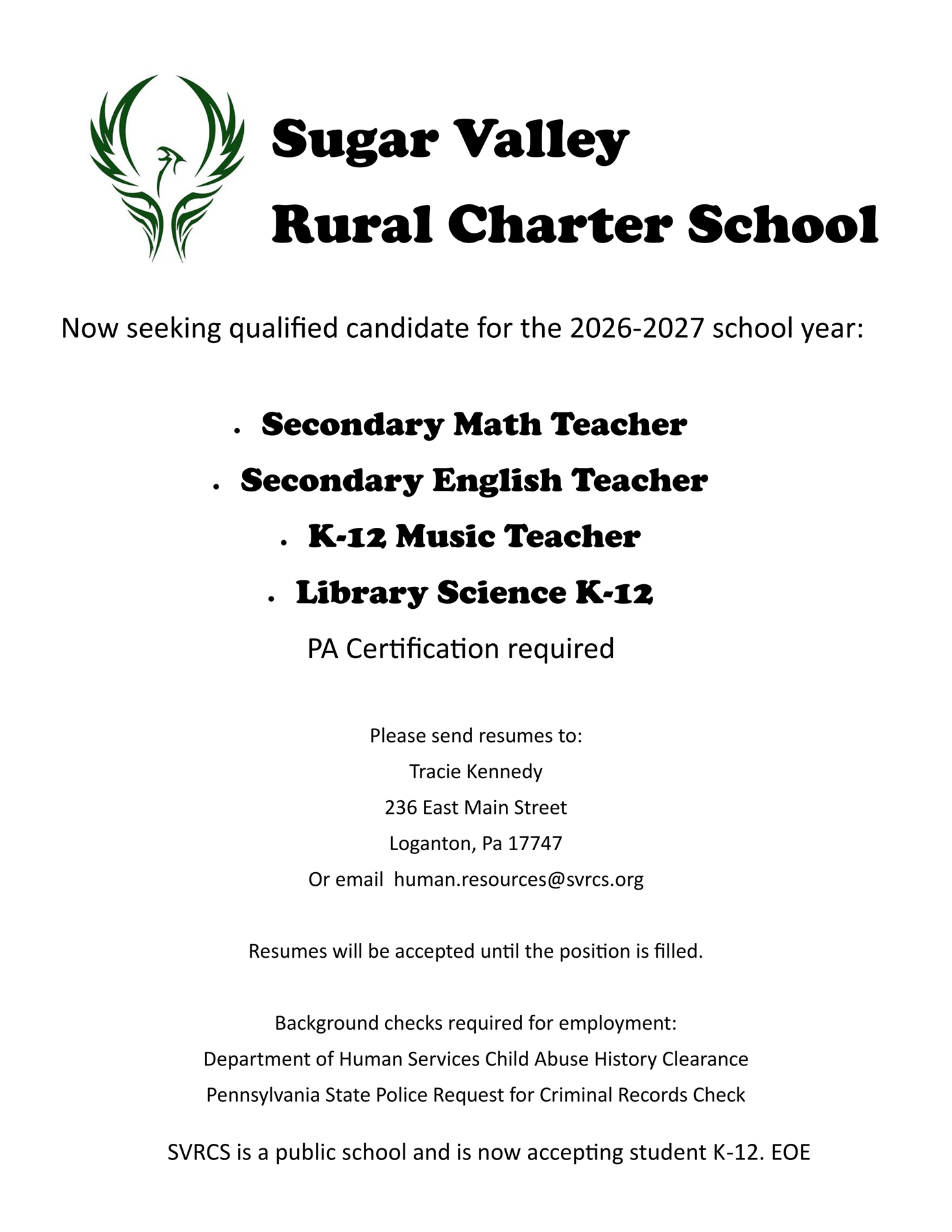 Hiring Teacher Positions