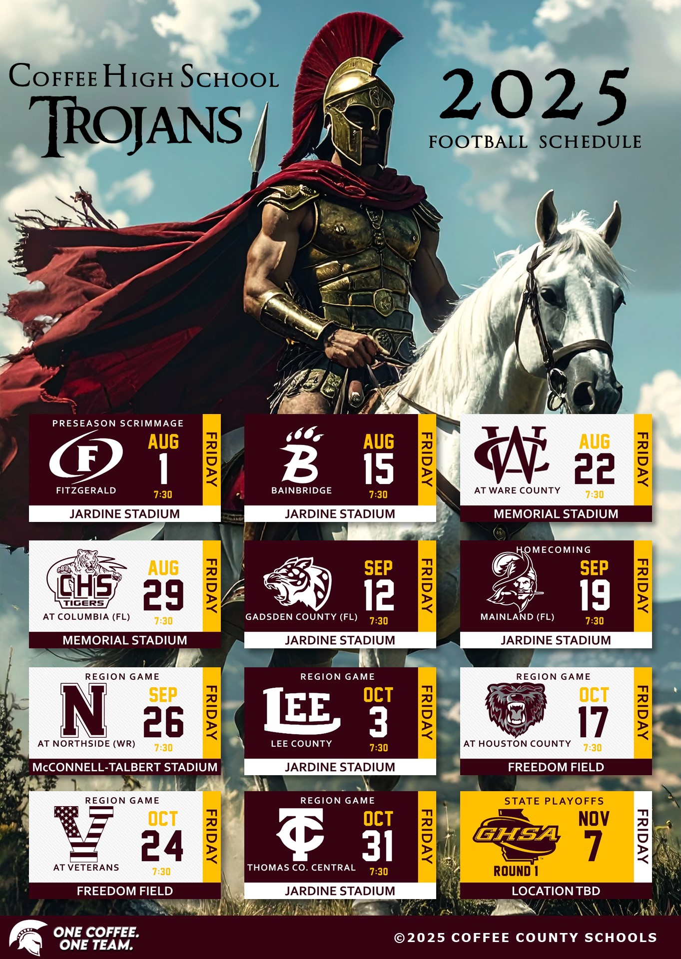 2025 CHS Varsity Football Schedule