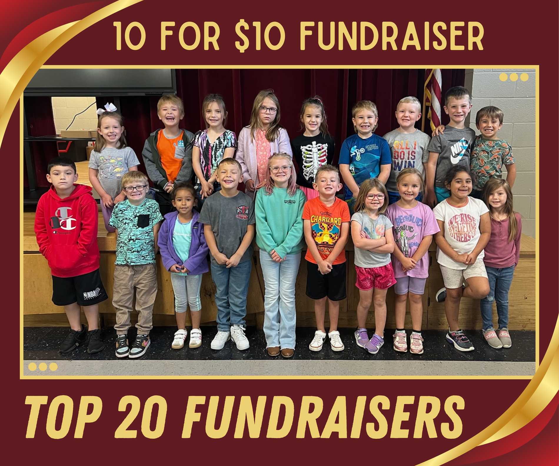 top 20 fundraisers for the 10 for $10 fundraiser