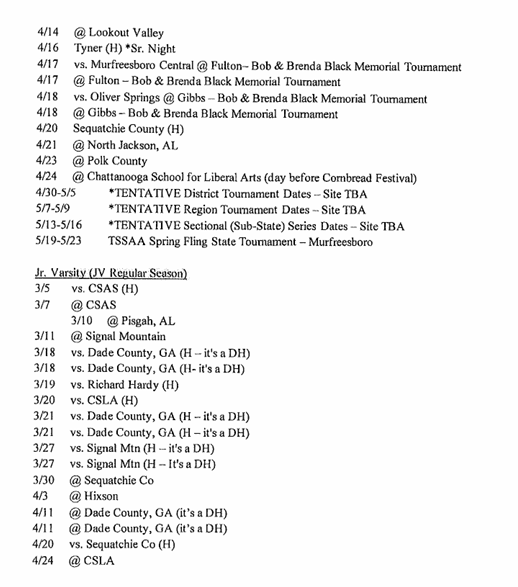 26 baseball schedule