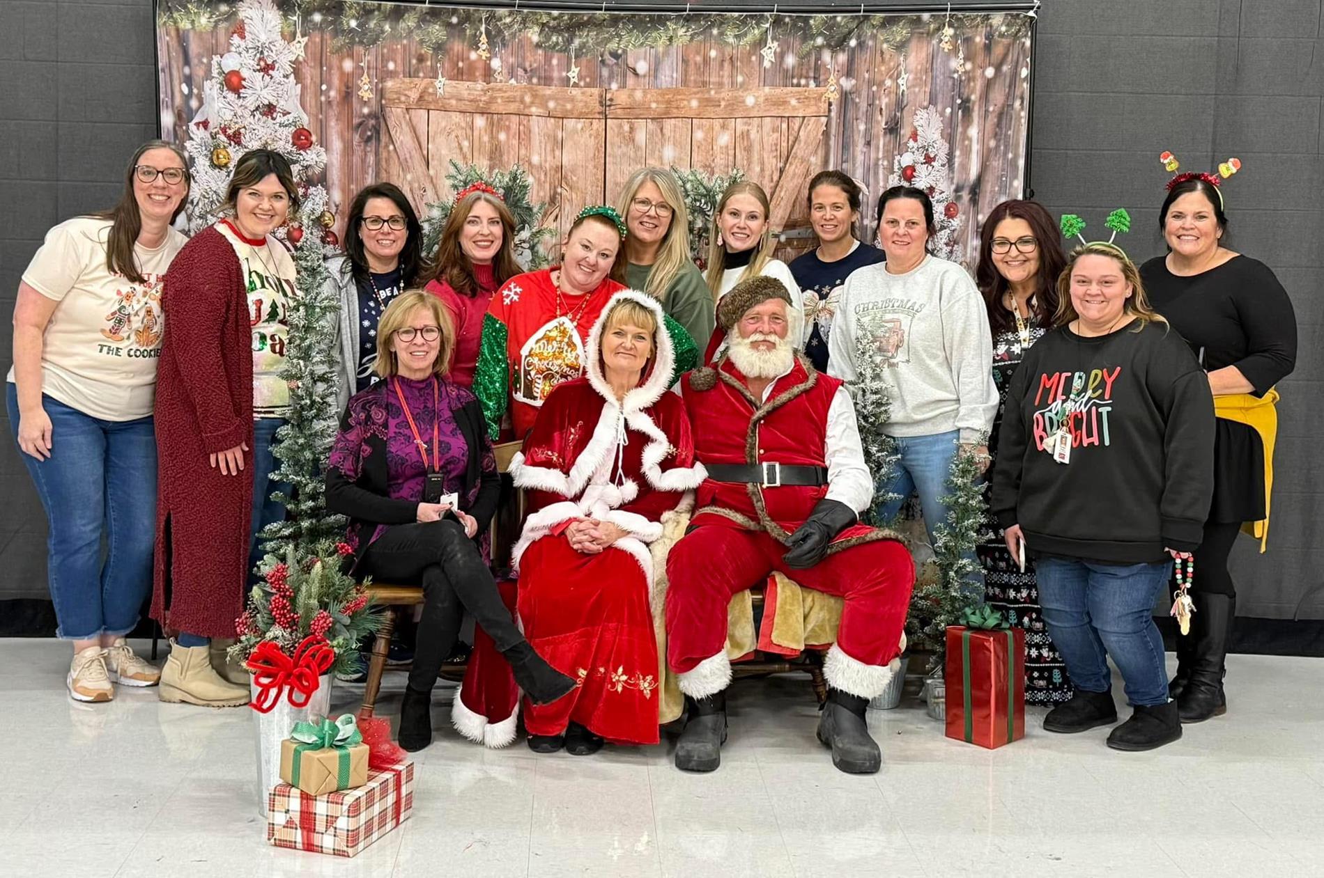 Staff with Santa