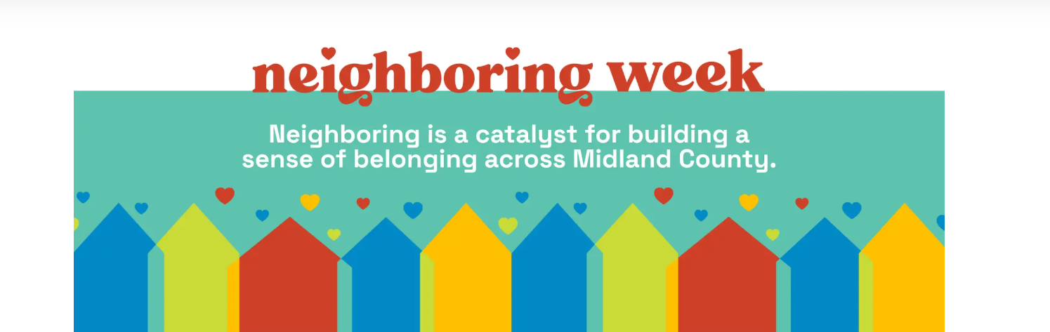 A neighboring week graphic with blue, yellow, green, and red houses and hearts