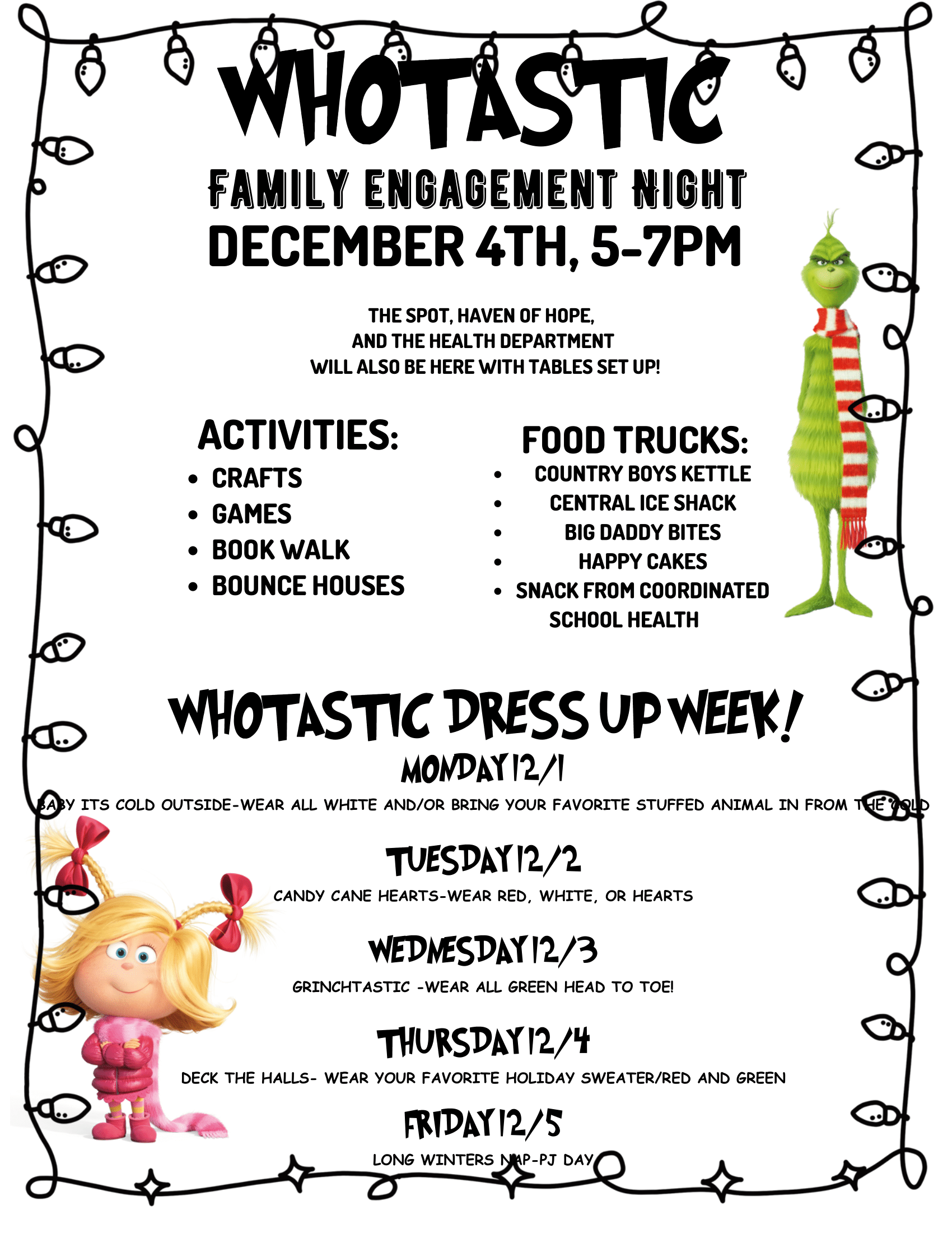 Family engagement night Thursday December 4