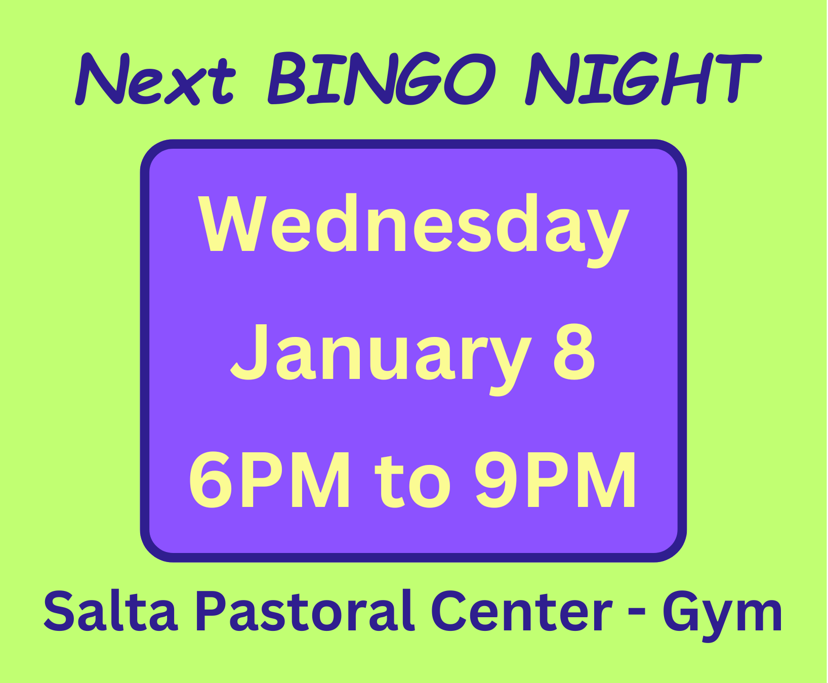 Next Bingo night