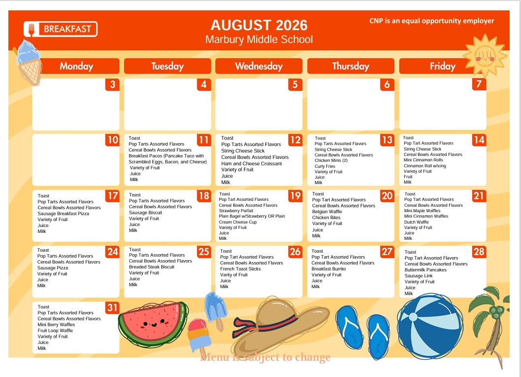 Breakfast August 2026