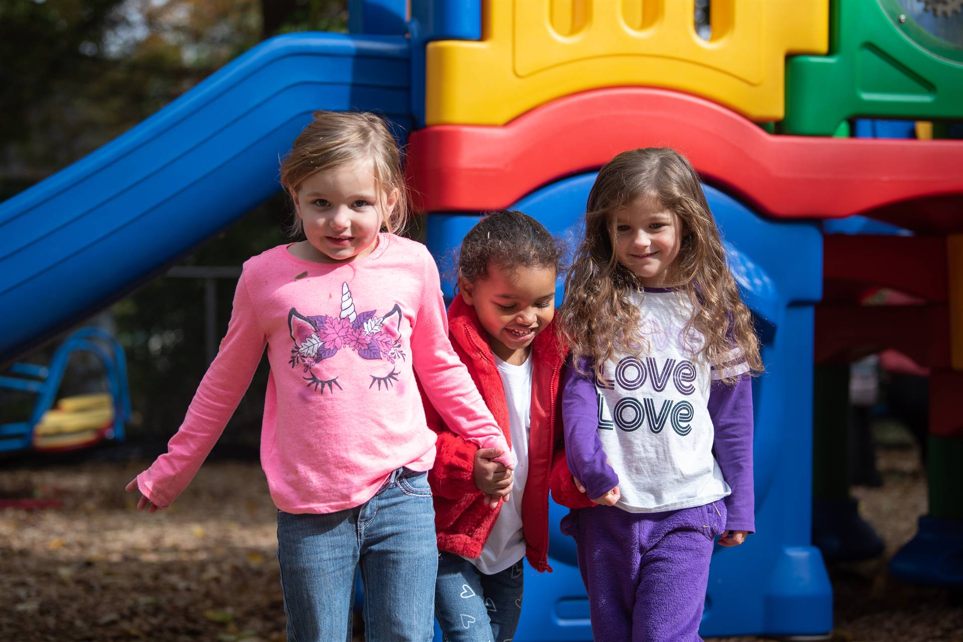 3 children on playground