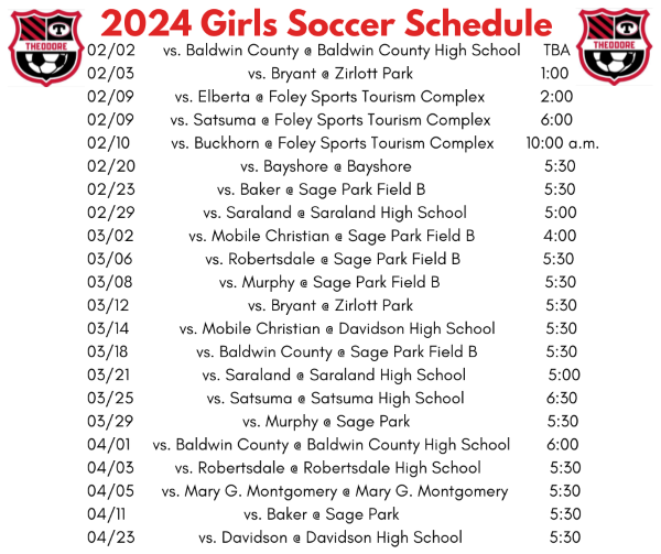 Girls Soccer Schedule