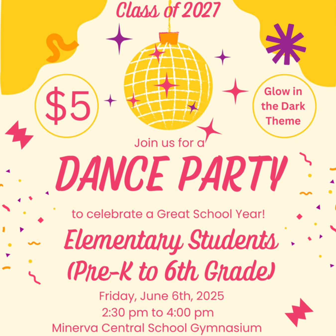 Dance Party Fundraiser Jue 6th - Call 518 251 2000 for more information