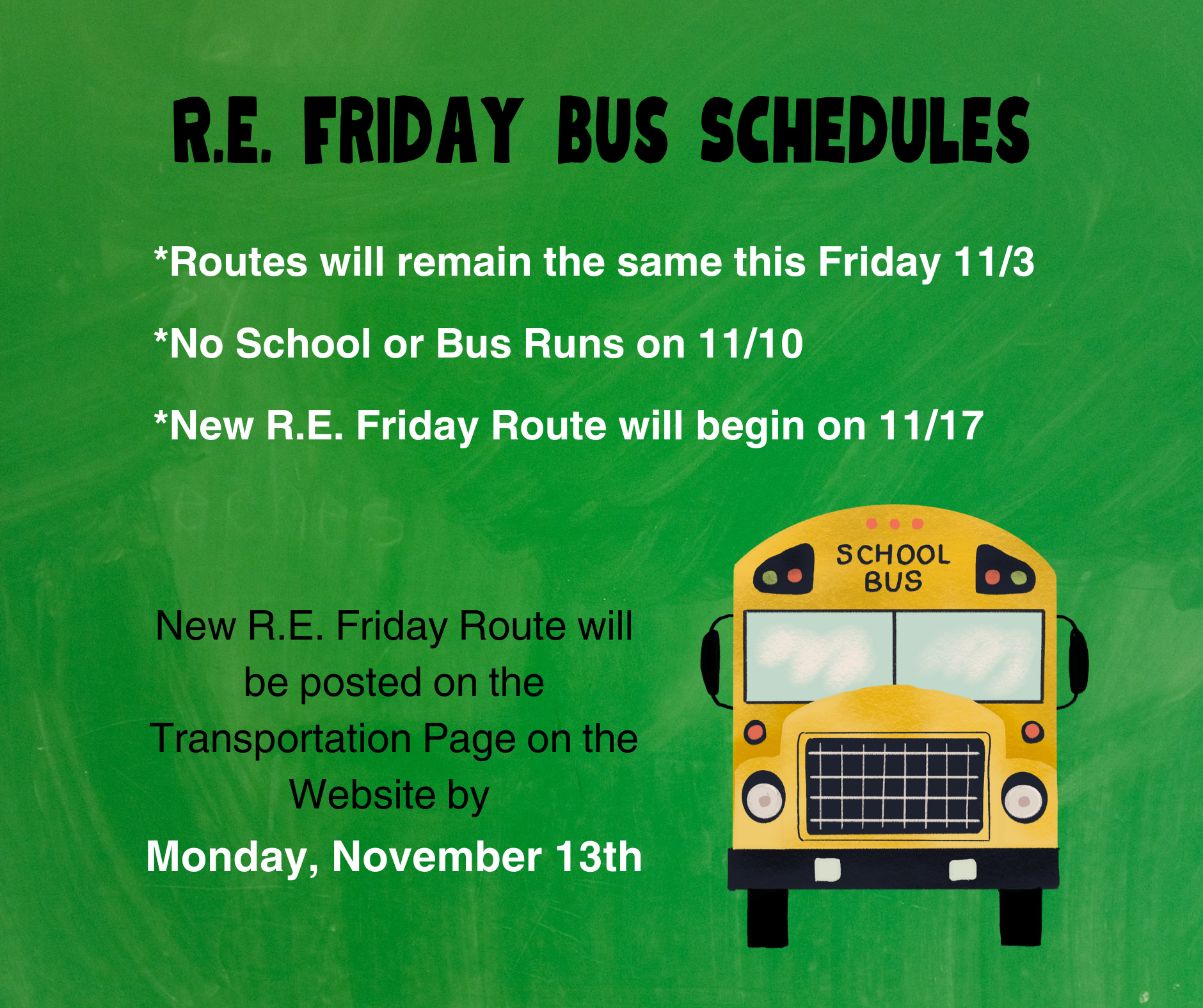 R.E. Friday Route Flier