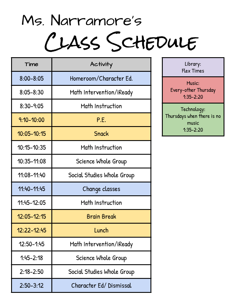 Schedule