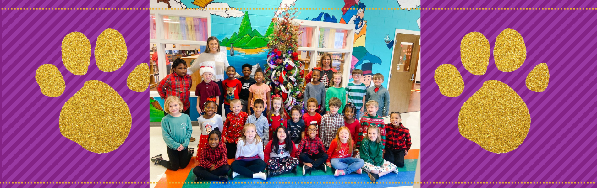 Mrs. Emily Adams Class with Christmas Tree