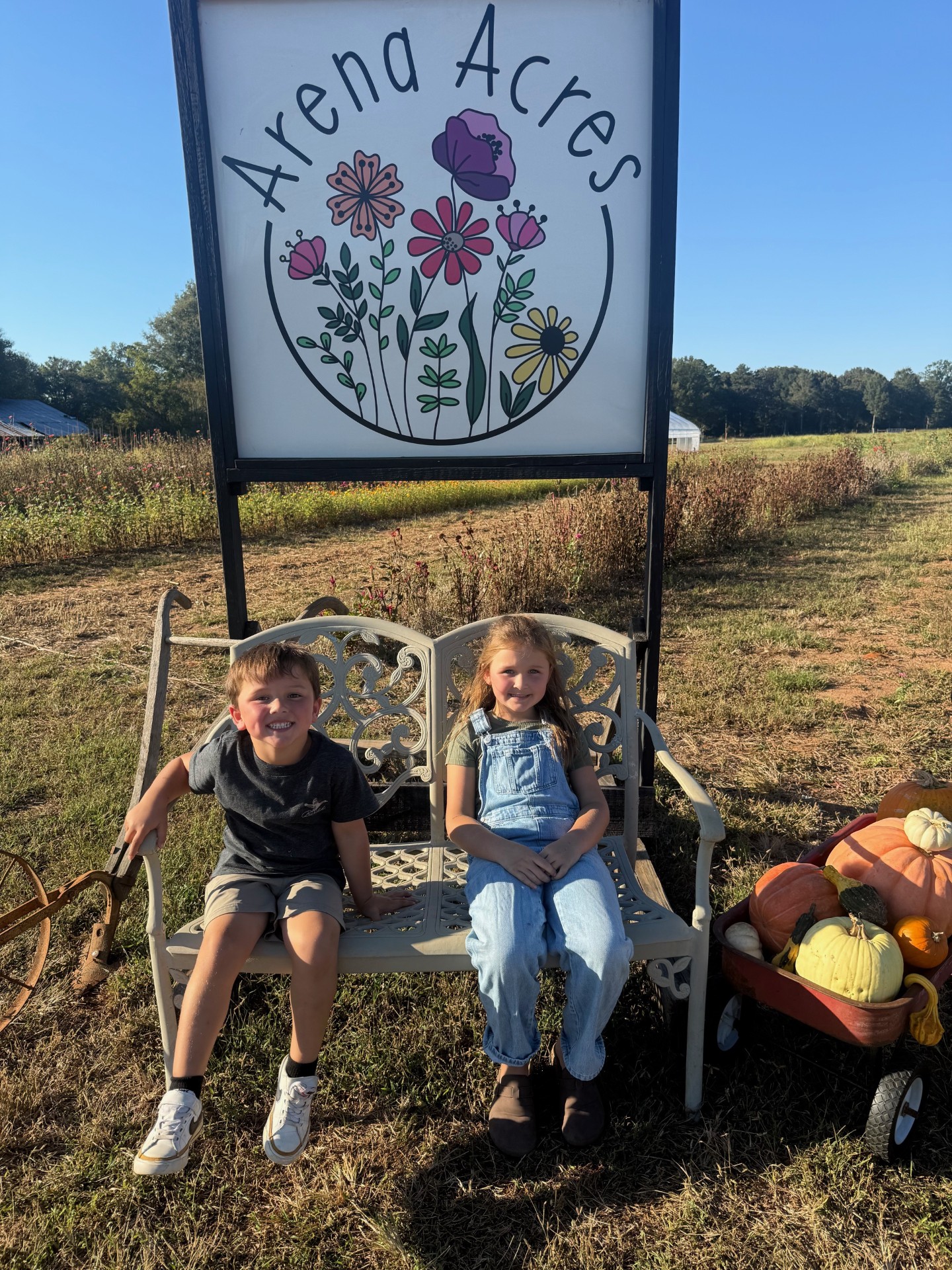 Family at the Pumpkin Patch at Arena Acres