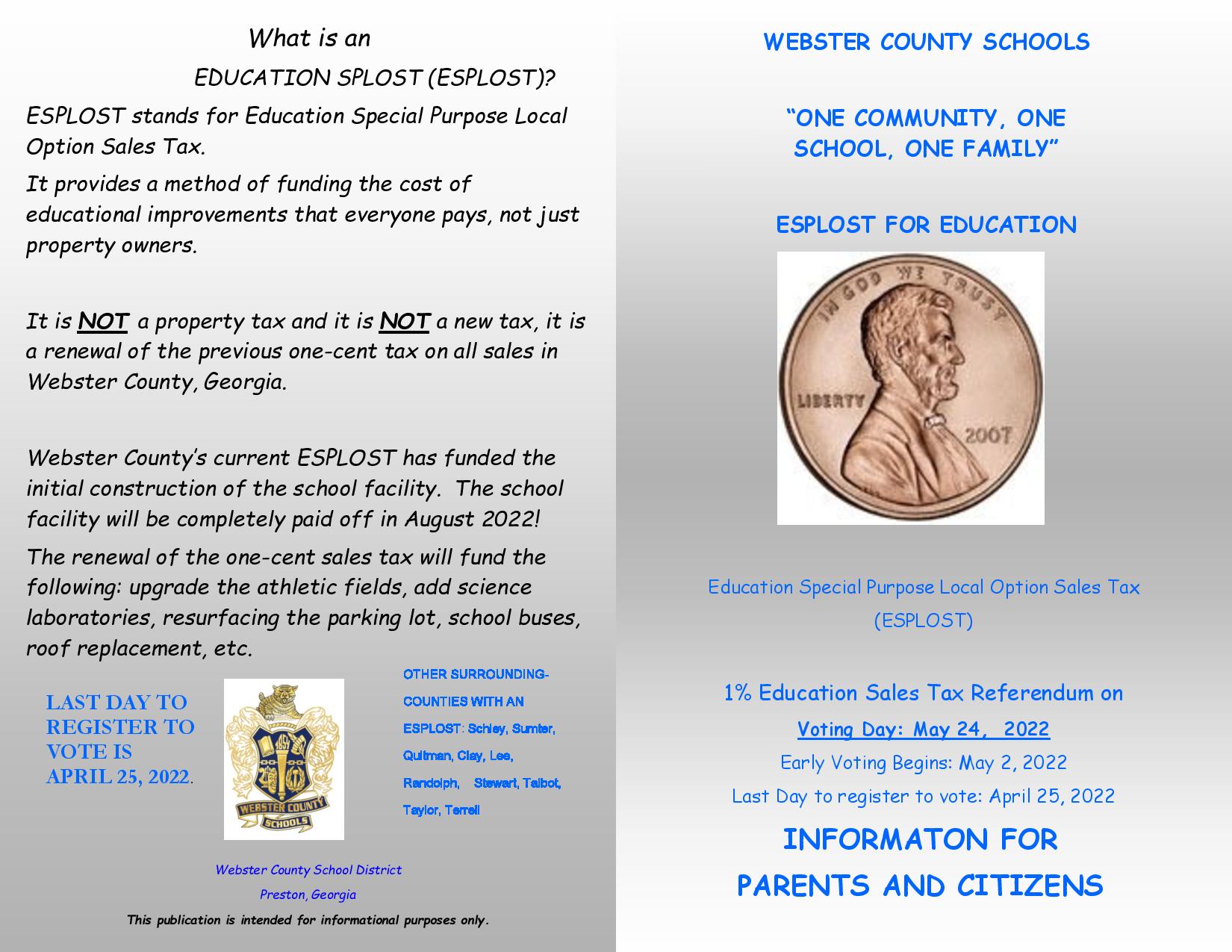 Webster County ESPLOST Information