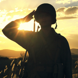 silhouette of veteran