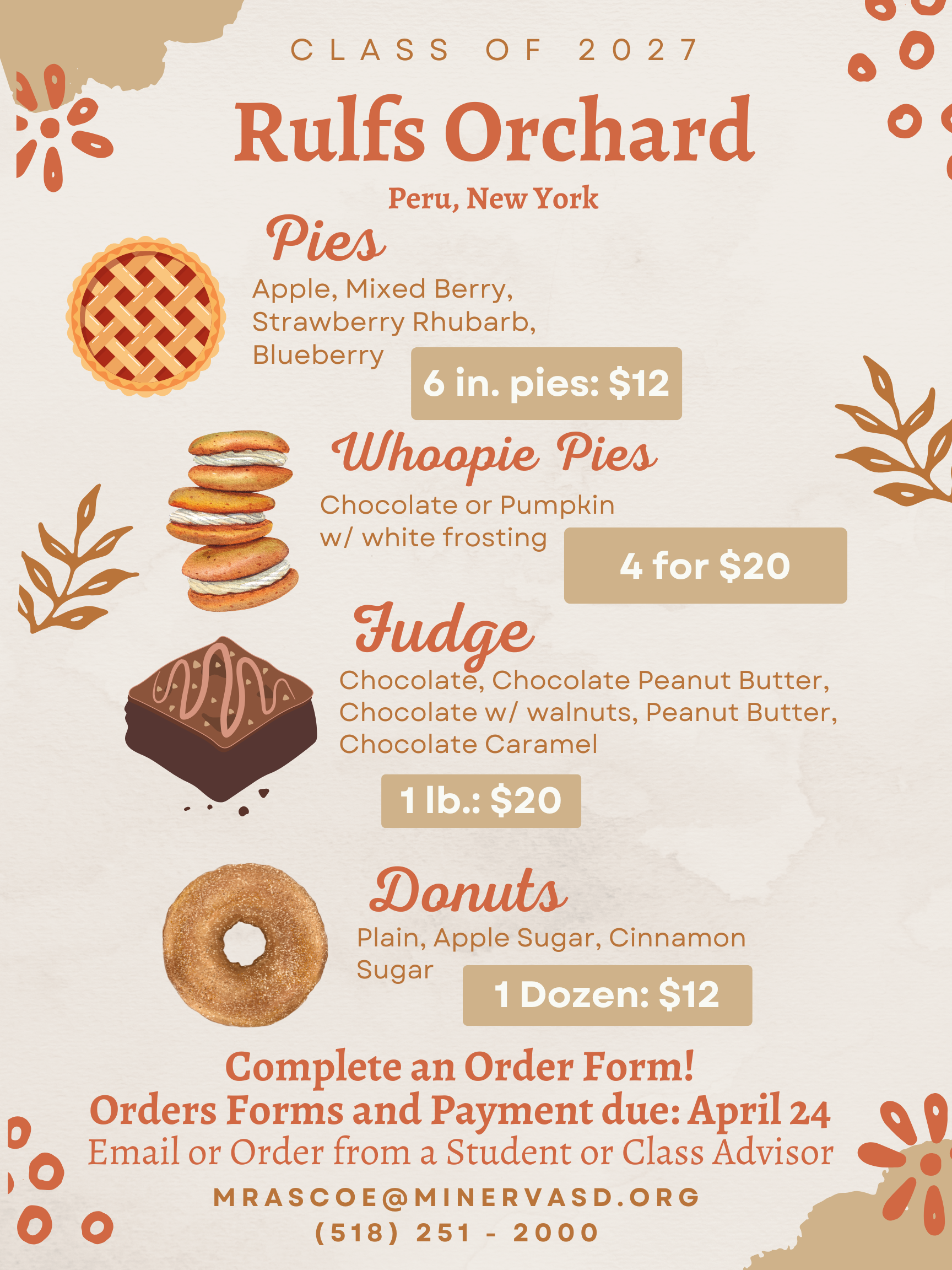 St. Patrick's Day Dinner Flyer March 17 at  Minerva Central School 4:30 - 7:00 PM