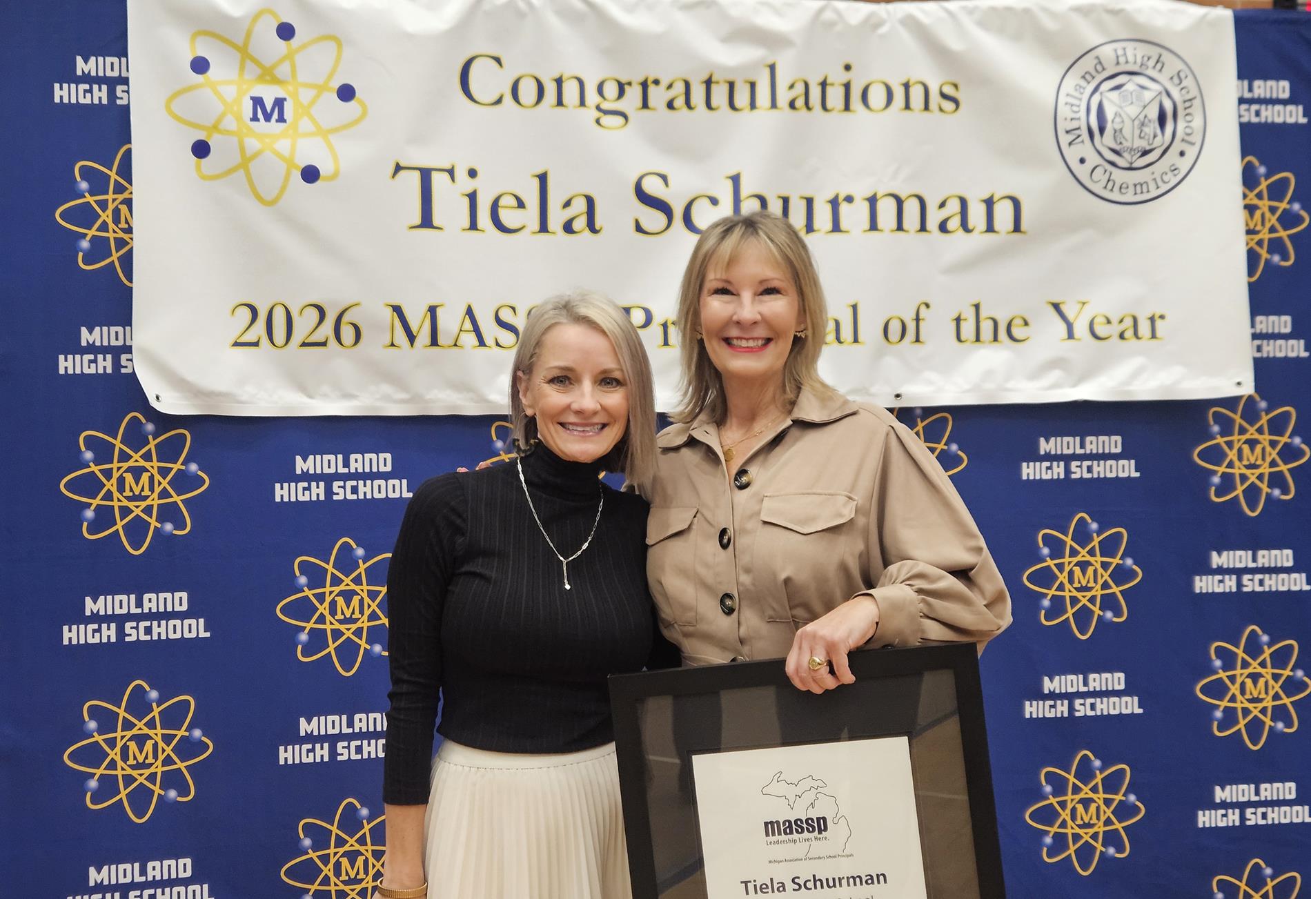 Tiela Schurman and MASSP Executive Director Wendy Zdeb