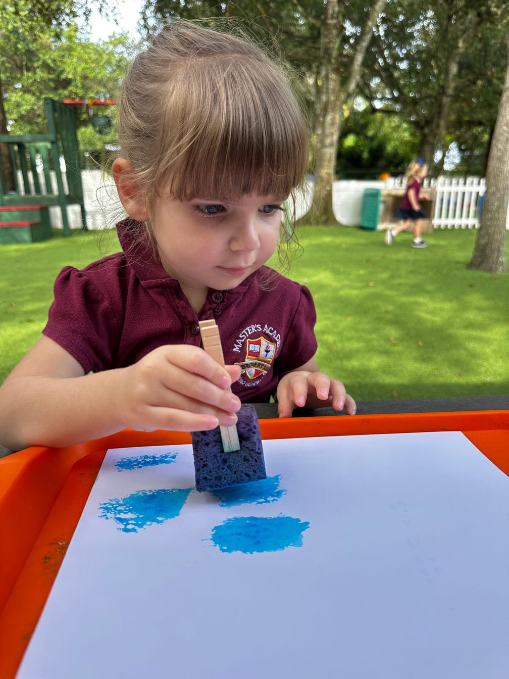 early childhood student painting