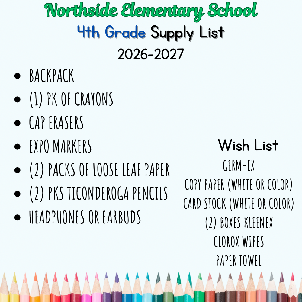 4th Grade Supply List