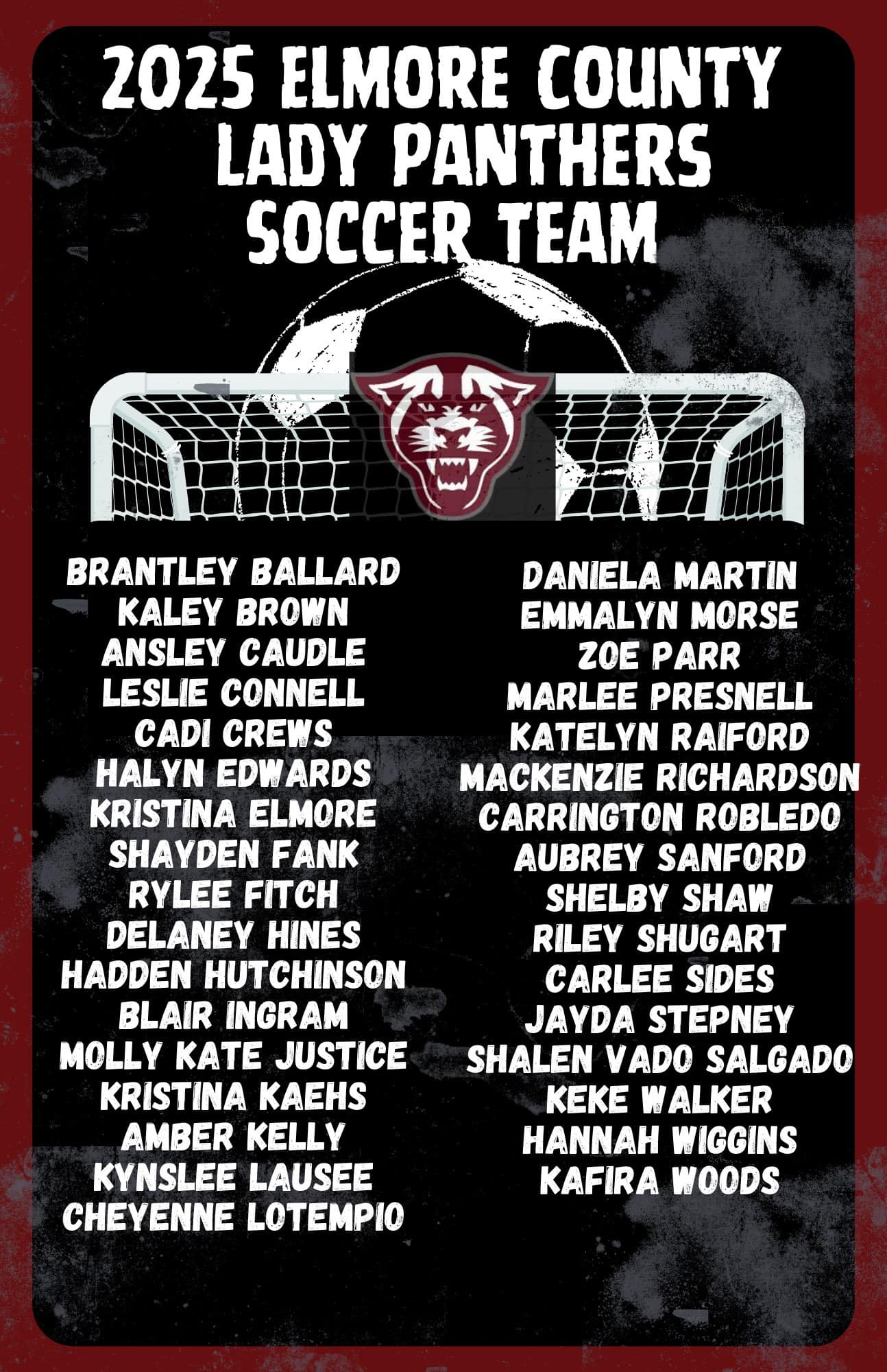 Girls Soccer Roster