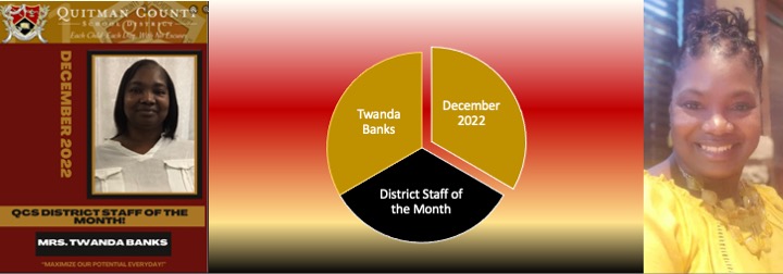 Twanda Banks December 2022 District Staff of the Month