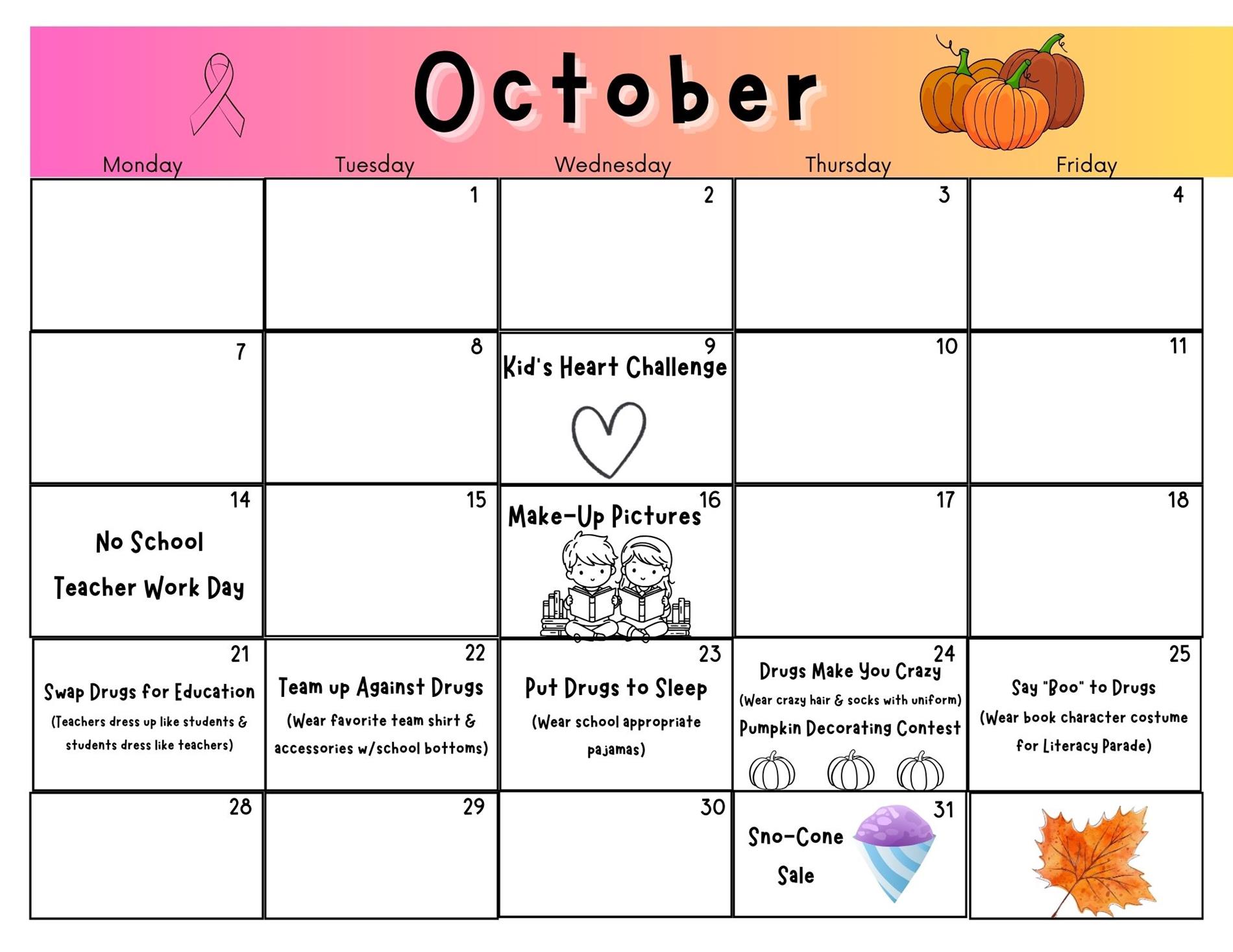 October Calendar 