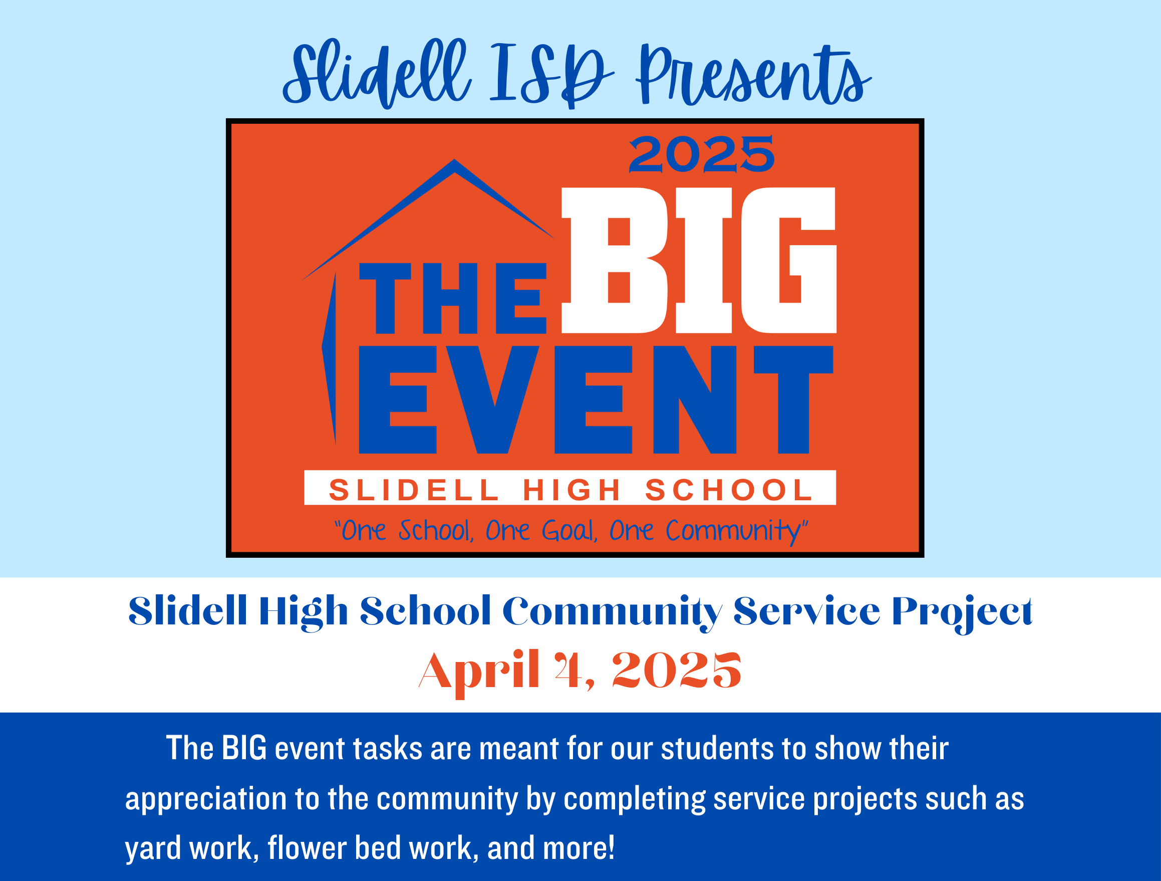 The Big Event Friday, April 4