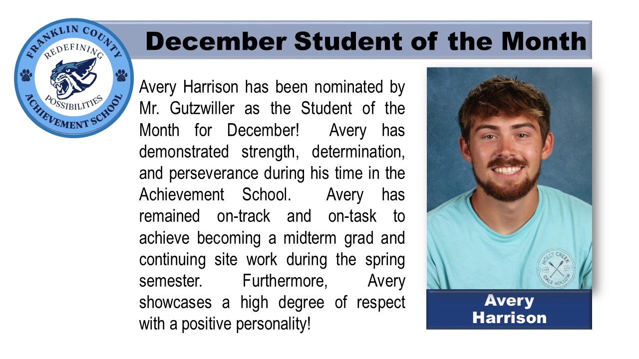 December Student of the Month