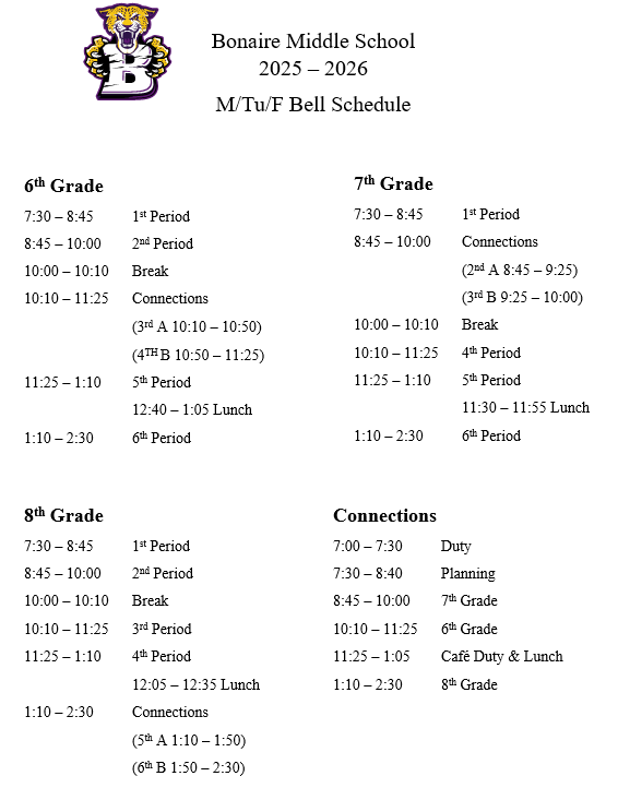 Bell Schedule