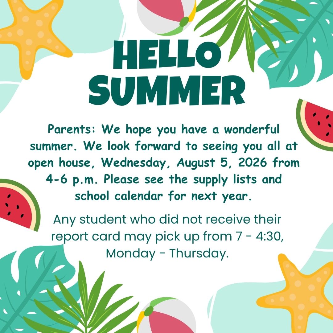Principal Summer Announcement