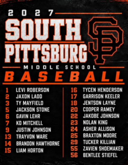 jr high baseball roster