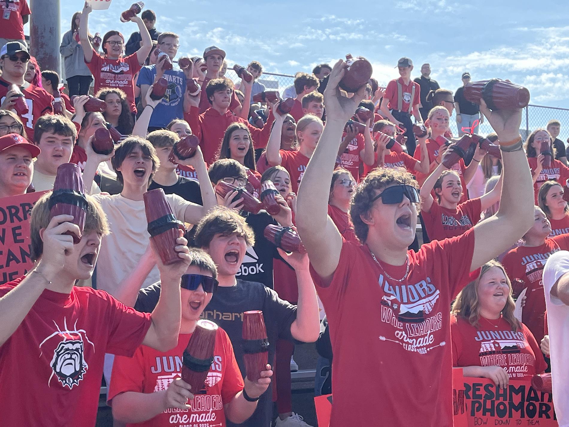 Juniors at Homecoming pep rally