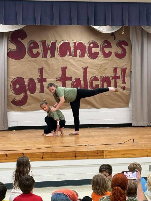elementary school students performing in talent show