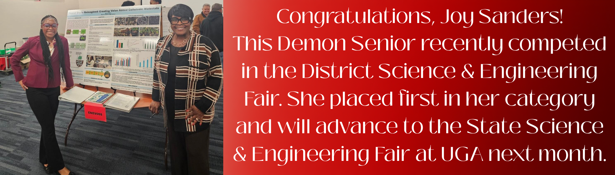 Congratulations to Joy Sanders!