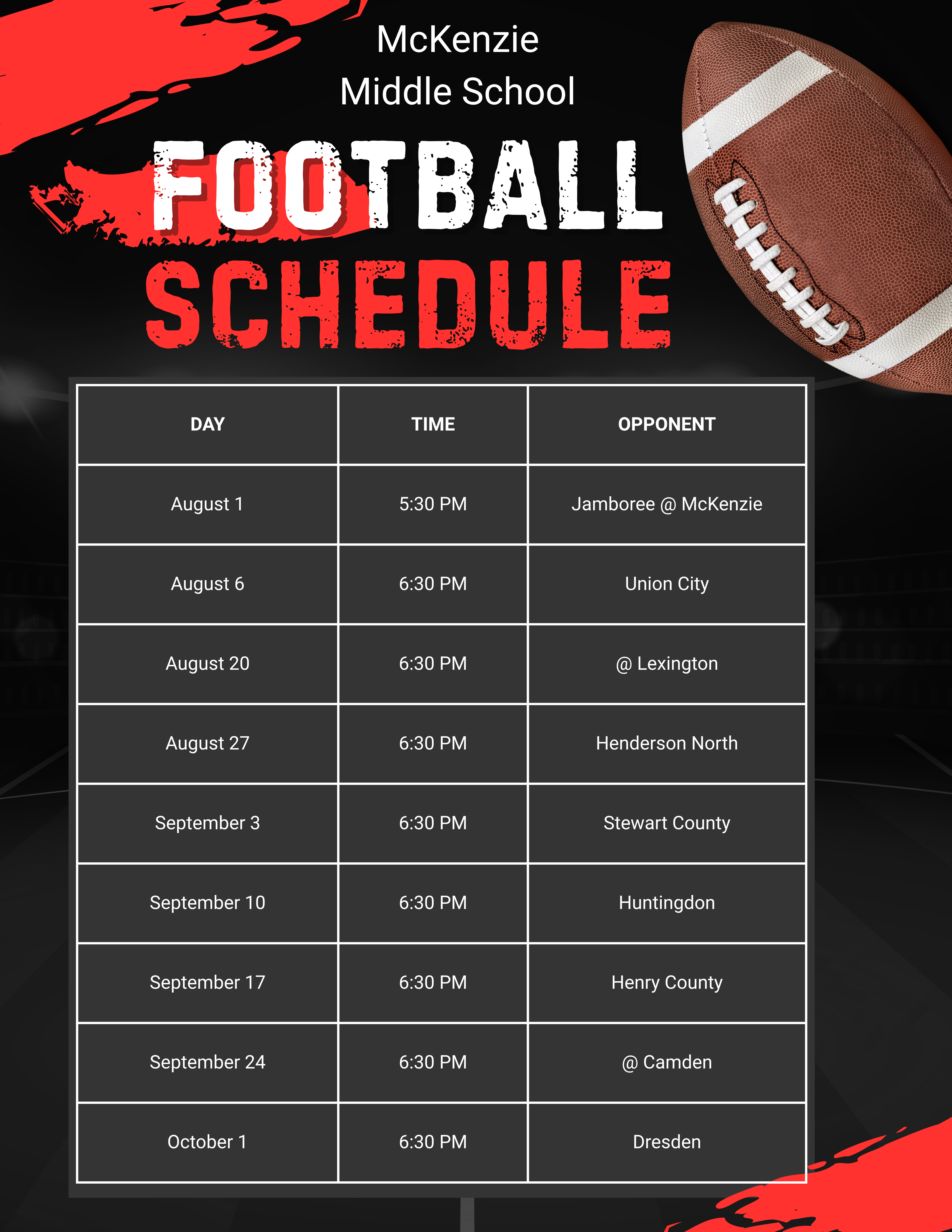 Football schedule