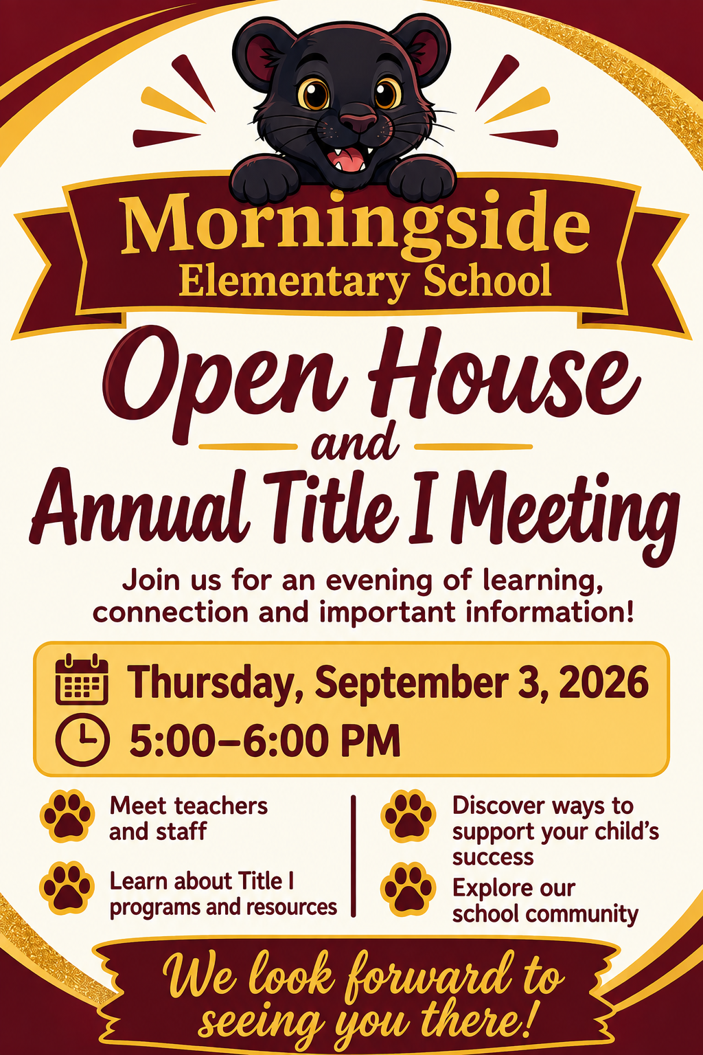 Open House is on September 3rd.