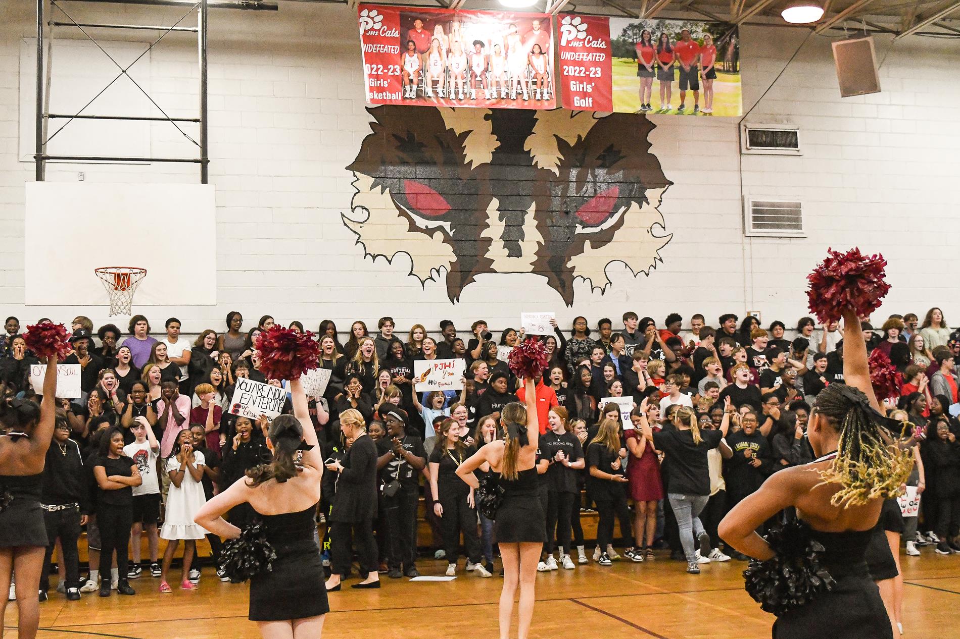 bleachers at pep rally