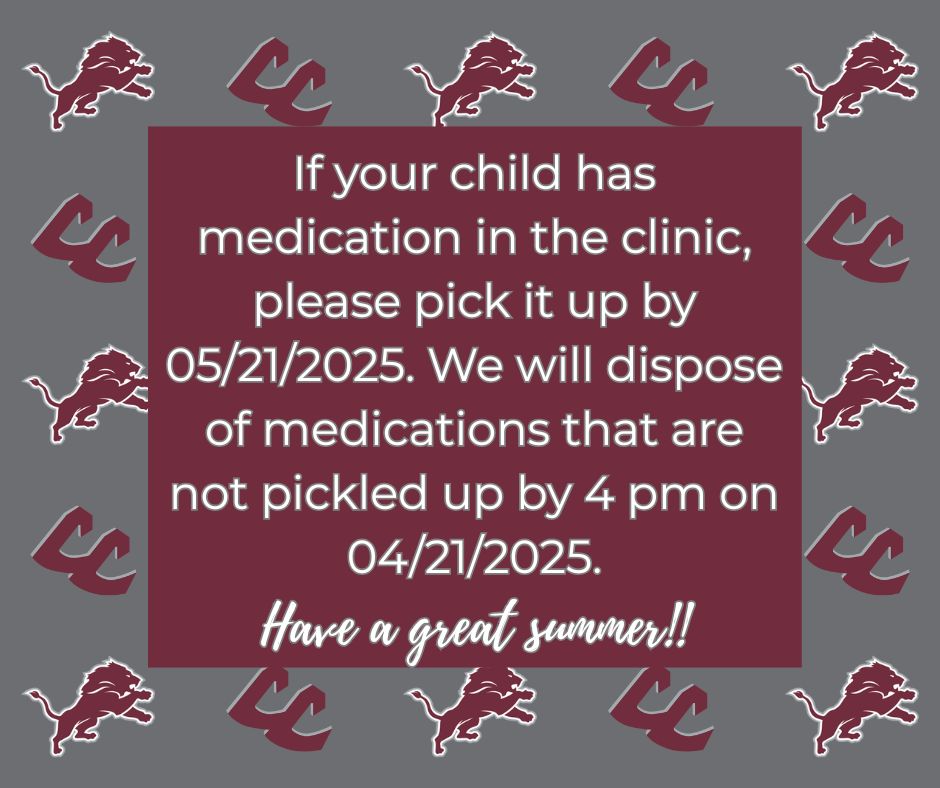 medication pickup before end of school