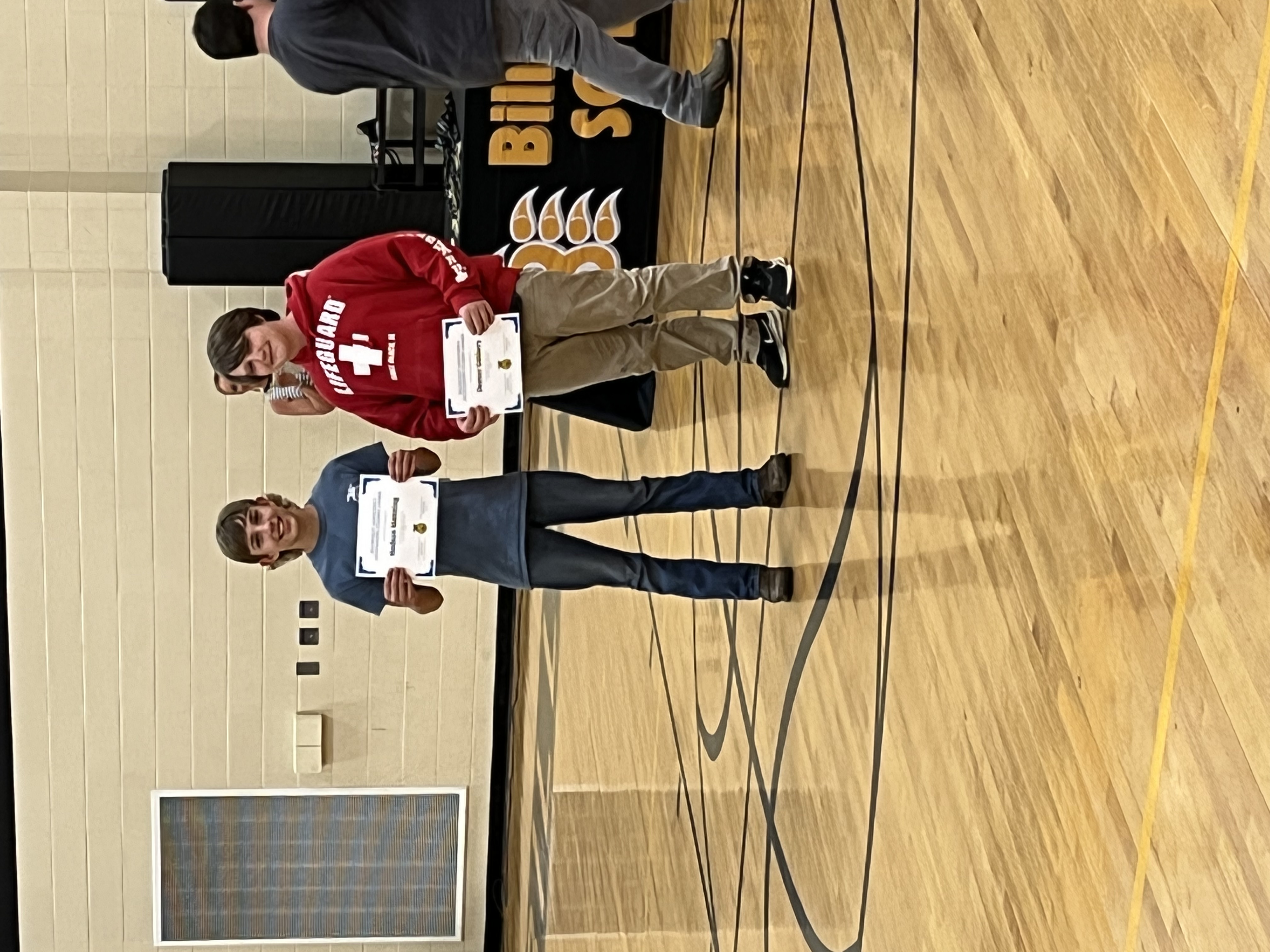 Student receiving awards
