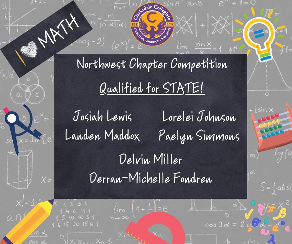 North Chapter Competition Quailified for State. Josiah Lewis, Landen Maddox, Lorelei Johnson, Paelyn Simmons, Delvin Miller, Derran-Michelle Fondren.