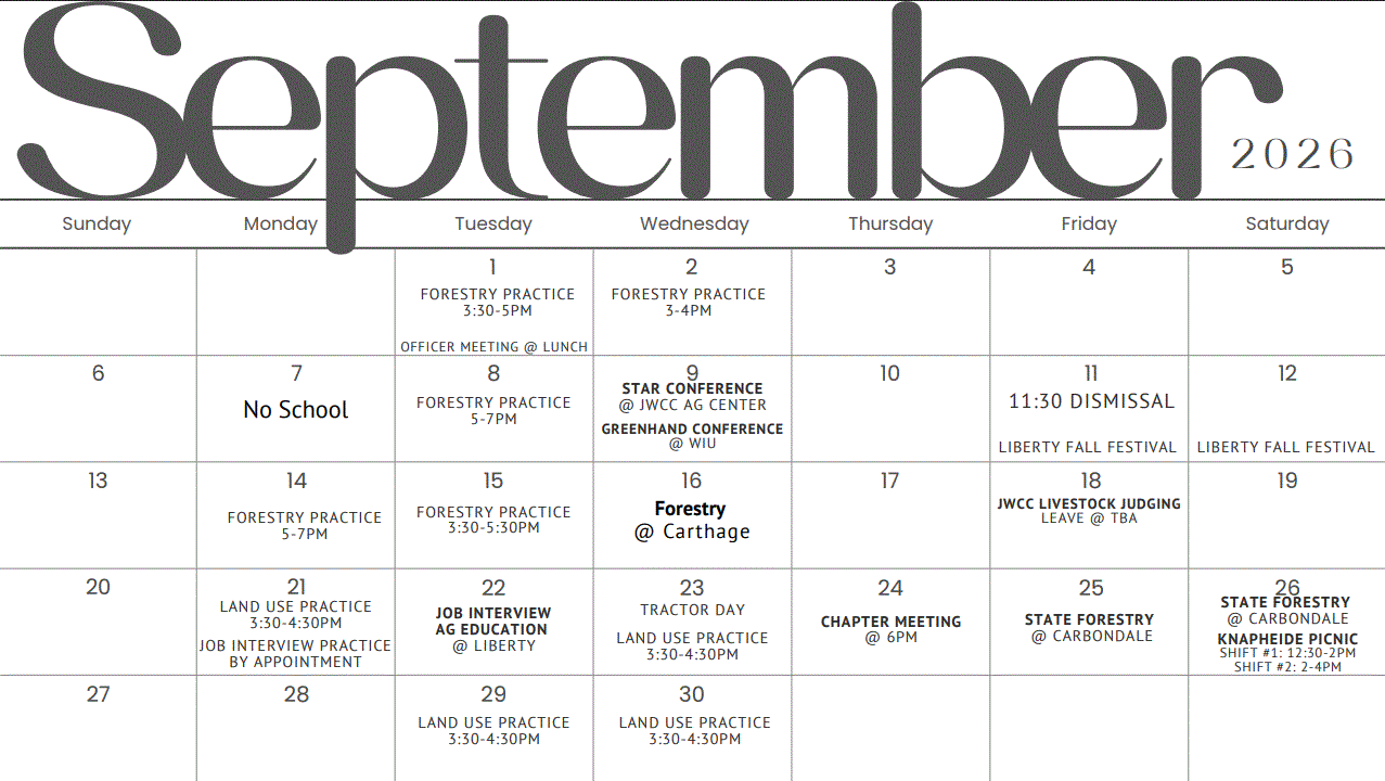 FFA Calendar