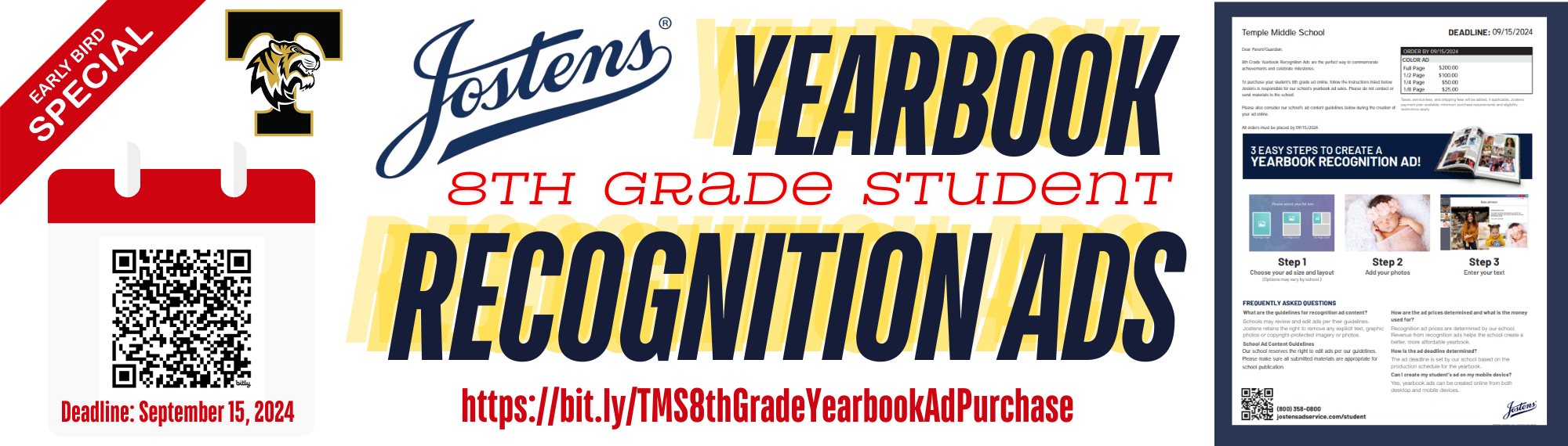 8th Grade Student Yearbook Recognition Ad Purchase Link 