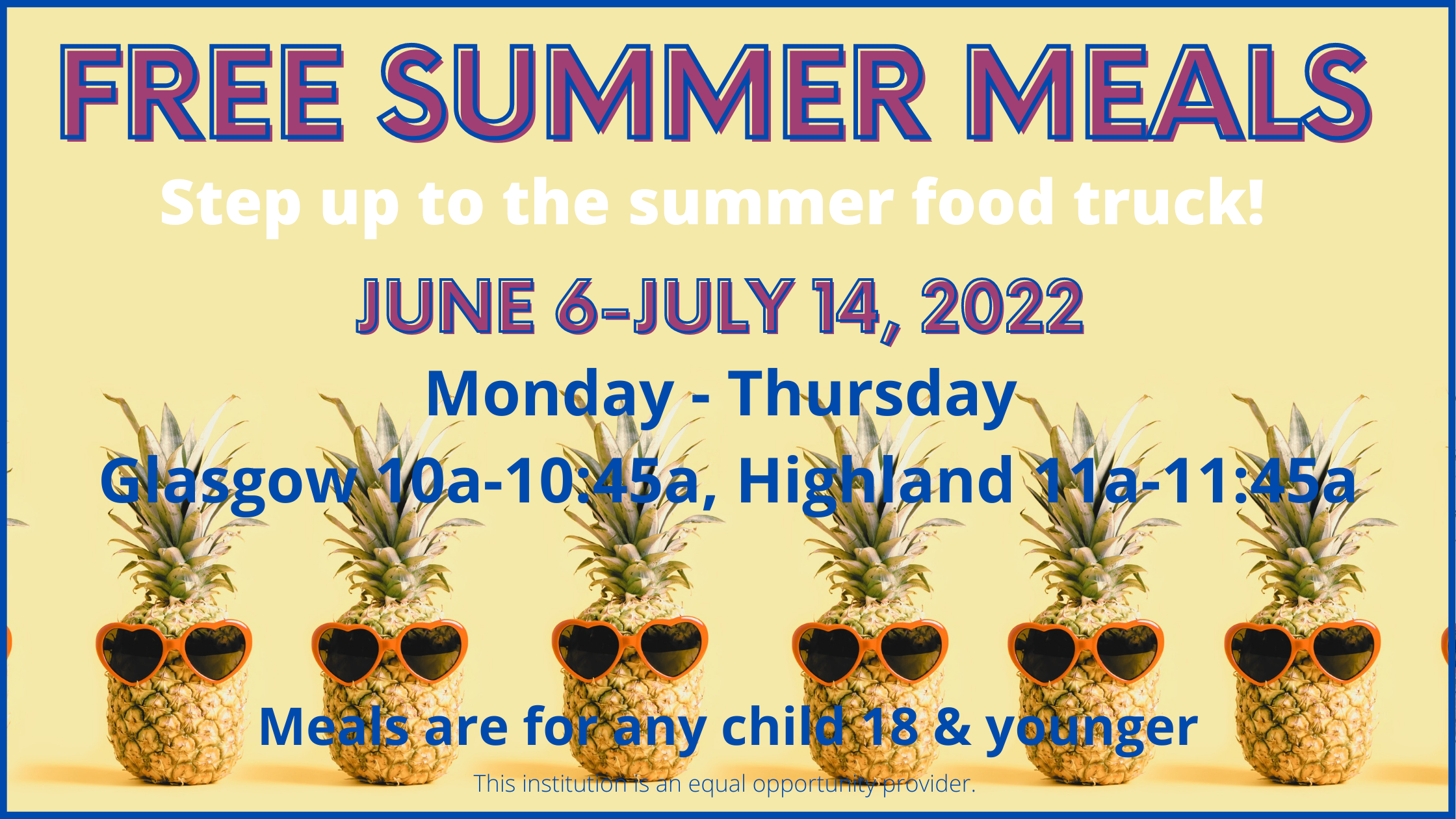 Summer Food Truck Schedule 2022