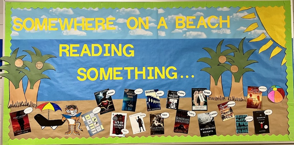 Somewhere on a beach reading books!