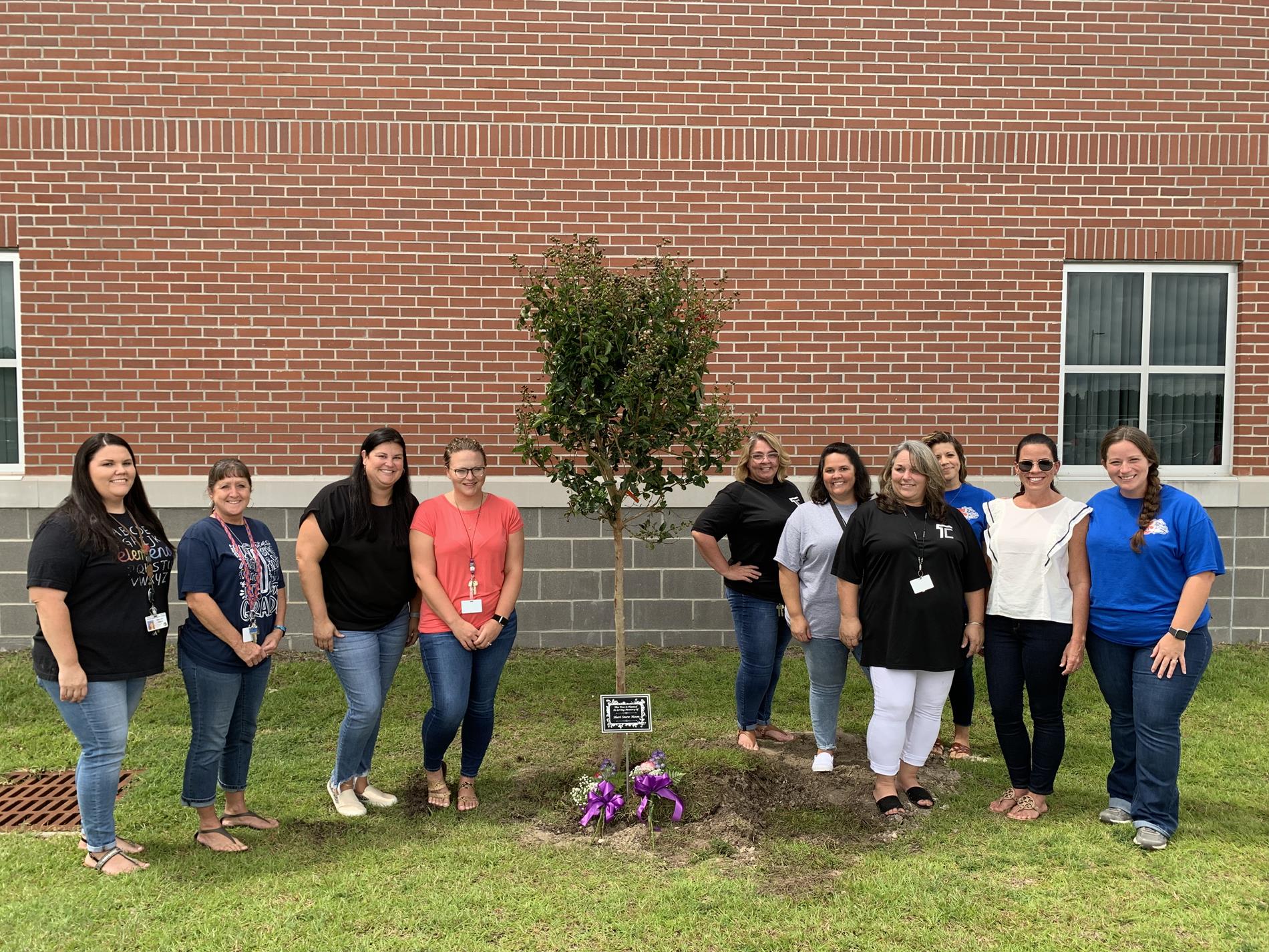 First Grade Staff at Memorial Tree